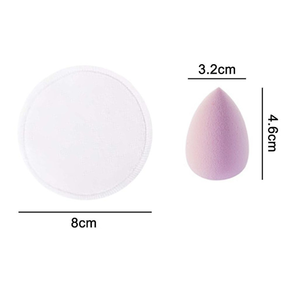 Vaskbare Makeup Pads, Ansigtsmakeupfjerner, 16 Makeupservietter af Bambus Blue