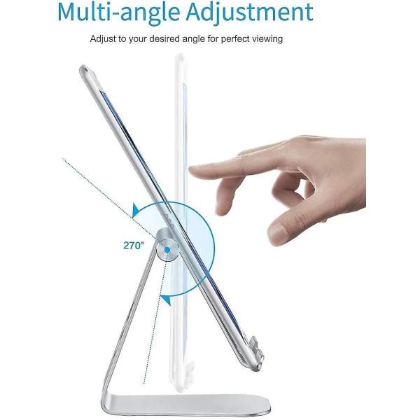Ipad Stand, Steady Tablet Stand For Desk, Adjustable Aluminum Stand Holder For Ipad Pro / Air / Mini And More, Multi-angle, Case Friendly