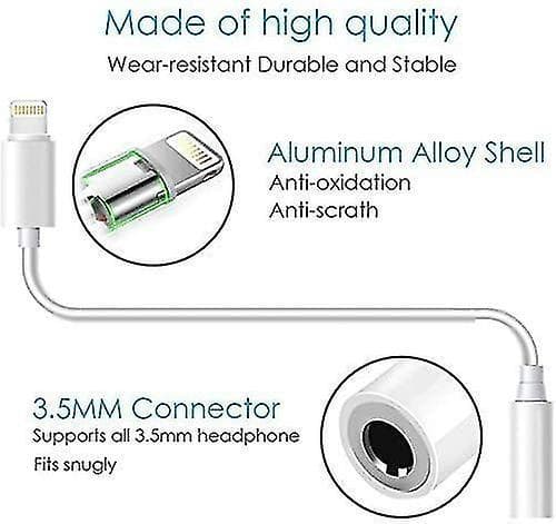 3.5mm Headphone, Adapter Earplug Adapter Jack 2 Pieces, Easy To Use, Compatible With Compatible With Apl Iphone 11 Pro Max X/xs/max/xr 7/8/8 Plus Plug
