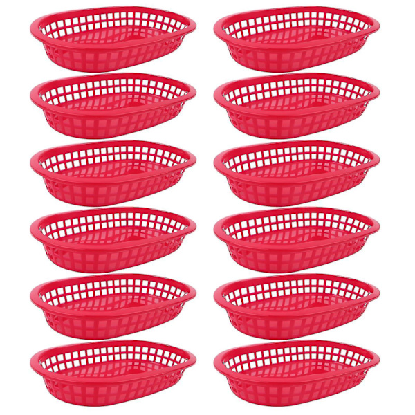 100 stk./50 stk. Madkurv Oval Form Service Plastik Pommes Frites Fastfood Opbevaringsplader Til Restaurant Green 50 Pcs