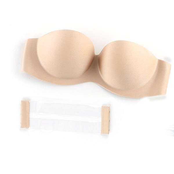 Strapless Bra Push Up Sponge Brassiere With Chargeable Back Strap Non-trace For Nude D