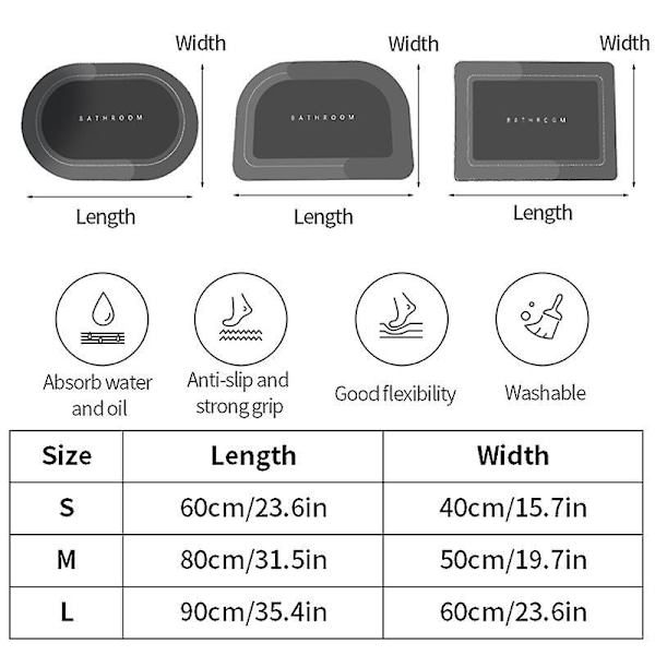 Erittäin Imukykyinen Kylpymatto Nopeasti Kuivuva Kylpyhuoneen Matto Liukumaton Eteisen Ovimatto Nappa Nahka Lattiamatot WC-Matto Kodin Sisustus 01 Khaki 50x80cm