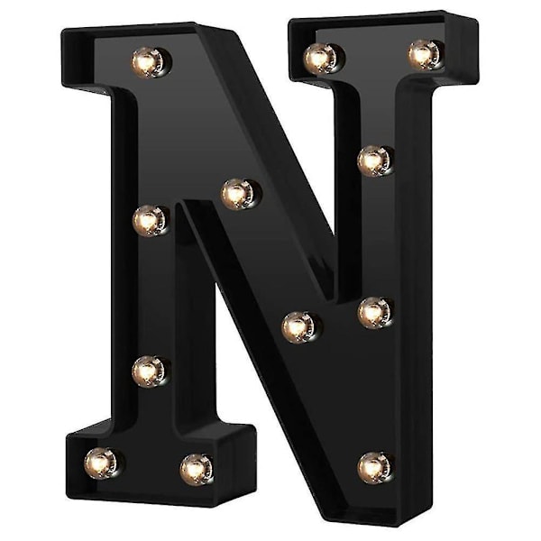 Newly Design Led Letters Lights 26 Alphabet Black Decorative Marquee Lamps For Wedding Party N