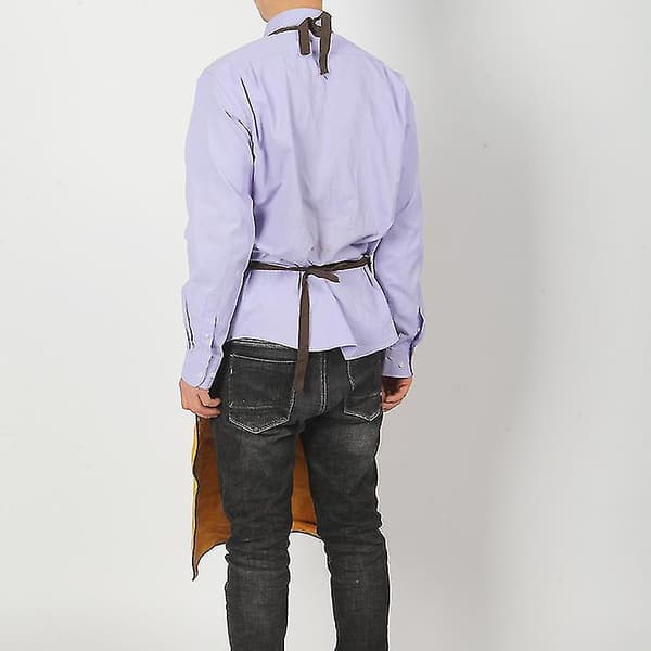 Cowhide Sweat Thermal Protection Protective Apron (yellow Full Leather And Lining 60*90 Style)