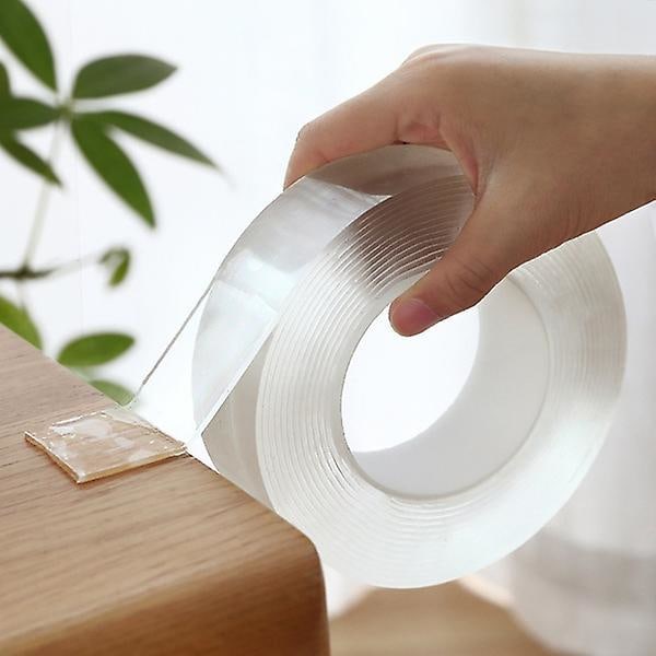 Transparent Nano-tape 2mm Tykkelse Genanvendelig Dobbeltsidet Tape Universelle Skiver Lim 20mm Wide 1M Length