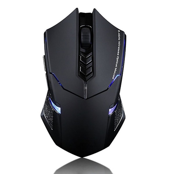 Trådløs Gaming Mus med Åndende Baggrundsbelysning, 2 Programmerbare Sideknapper, 2000 Dpi, Ergonomisk Greb 7-knaps Design Black