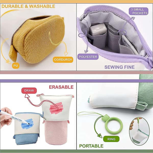 Pop Up Pencil Case Stand Up Pen Holder Portable Storage