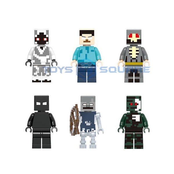 Herobrine Ghast Wither Steve My World Toimintahahmot Malli Rakennuspalikat Tiilet Setti Lahjat Lelut Lapsille E set