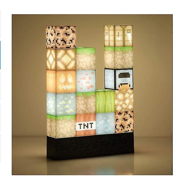 Minecraft Building Block Desk Lamp Diy Stitching Table Lamp Toys Usb charge