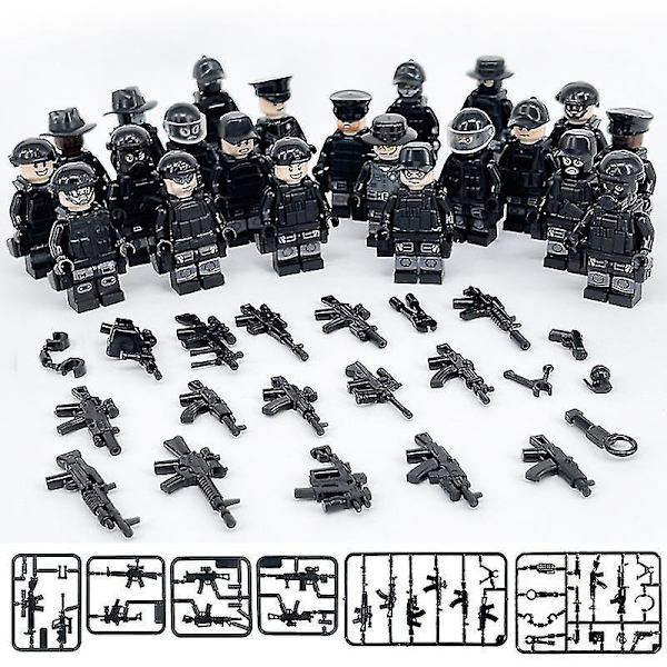 Sort Swat 22 Små Partikler Samlet DIY Byggeklodser