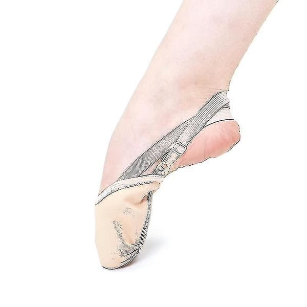 Soft Half Knitted Socks Rhythmic Gymnastics Toe Shoes Elastic Dance Feet Protection Shoes S