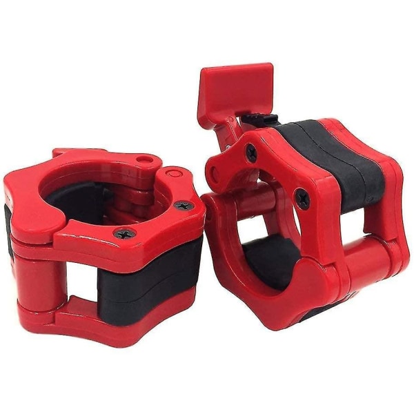 Weight Bar Collars, Locking 2 Inch Barbell Clamps Red