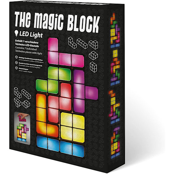 Goods+gadgets Lamp Stackable Led Table Lamp Mood Light Retro Tetris Lamp Lamp Building Blocks