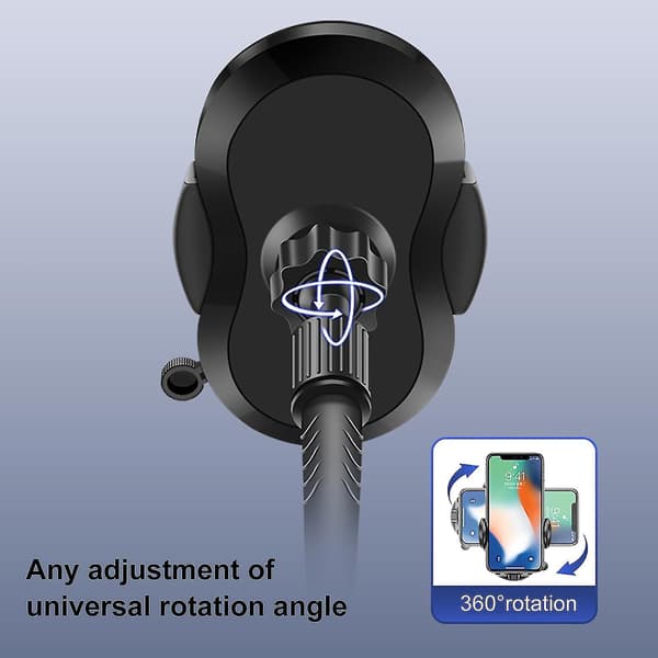 Car Phone Stand Self-locking Multifunctional Memory Hose Auto Cup Cradle Phone Navigation Holder For Lorry Black