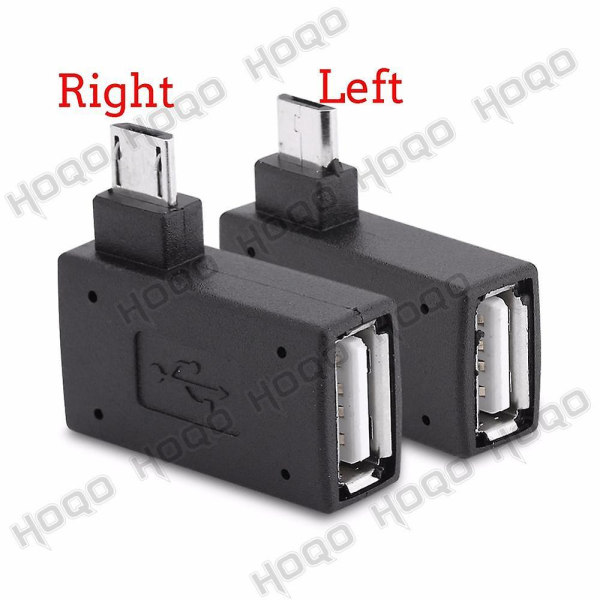 Micro Usb Otg 90 Degree Adapter For Fire Stick Tv Snes Mini Classic Nes Mini With Power Supply, Left / Right Corner RIGHT ANGLE X2