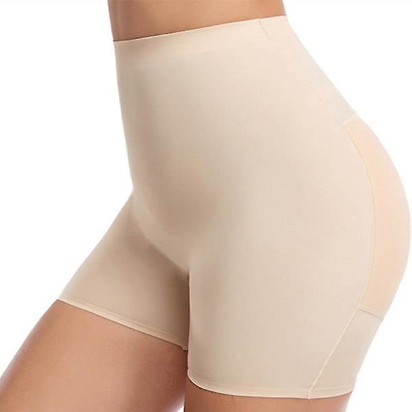 Butt Lifter Panties Seamless Padded Underwear Women Butt Pads High Waist Tummy Control Shapewear BEIGE XL