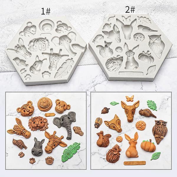 Skovdyr Fondantforme Zoo Dyr Forme Silikone Bageforme B2