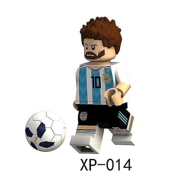 8pcs World Cup Football Building Blocks Portugal Messine Marl Assembled Building Block Minifigure Toys