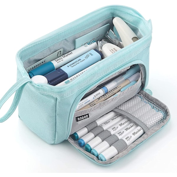 Pencil Case Large Capacity Pencil Pouch Handheld Pen Bag Cosmetic Portable Gift For Office School Teen Girl Boy Men Women Adult (blue) Navy