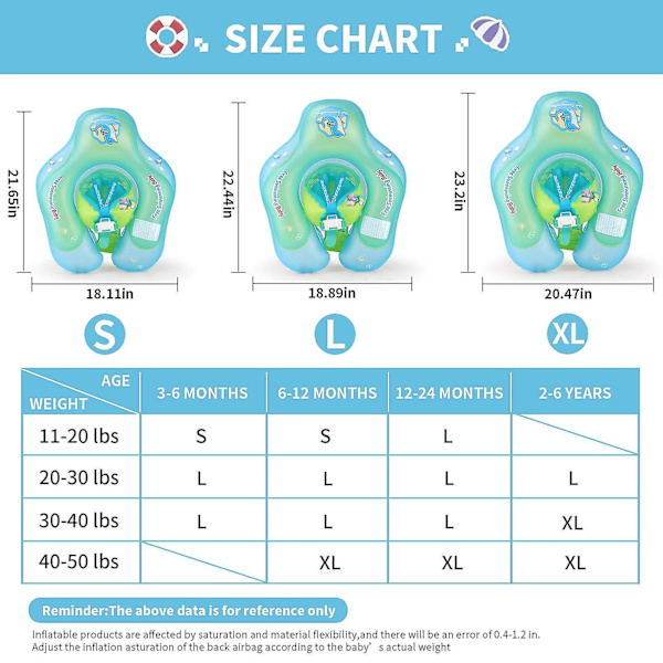 Free Swimming Baby Inflatable Baby Swim Float Children Waist Ring Inflatable Pool Floats Toys Swimming Pool Accessories For The Age Of 3-72 Months XL