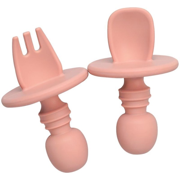 Baby Training Spoon And Fork Set Apricot
