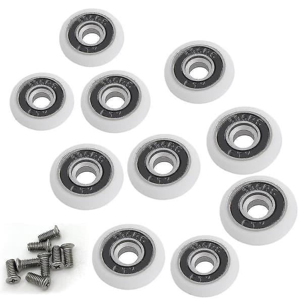 Sett med 8 erstatningshjul for 19mm diameter dusjdør