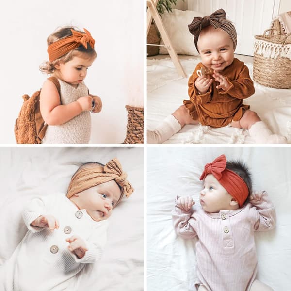12 Pakke Baby Nylon Hårbånd