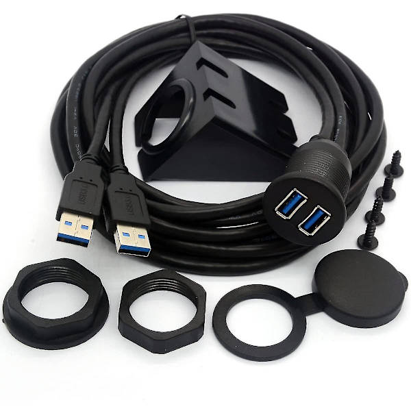 Centbest Usb 3.0 Flush Mount Cable, Dual Usb Flush Dash Panel Mount Ca