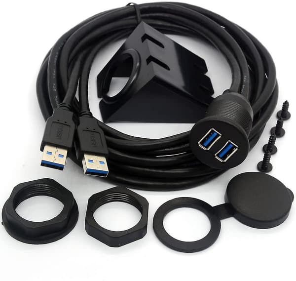 Centbest Usb 3.0 Flush Mount Kabel, Dobbelt Usb Flush Dash Panel Mount Ca