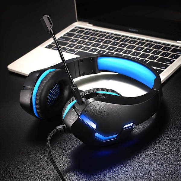 Gaming Headset, Ps5 Headset With Stereo Surround Sound,ps4 Gaming Headset, Over Ear Headphones With Noise Canceling For Xbox,pc,switch,mac,laptop, Blu A