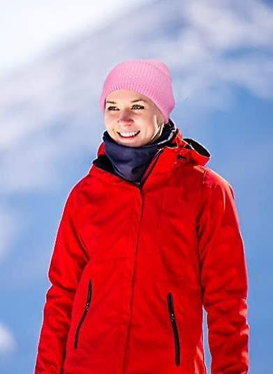 3-hulls strikket helmaske ski halsvarmer, vinterbalaklava pink