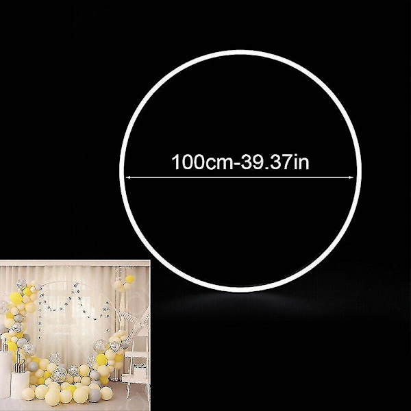 60/80/100/150 cm Ilmapallorengas Pyöreä Iso Ilmapallokaari Ympyrärengasteline Ilmapalloviidakko Taustakehys Pylväs Häät 100CM
