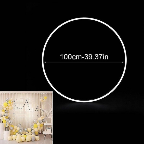 60/80/100/150cm Ballonring Rund Stor Ballonbue Cirkel Ring Stativ Holder Ballonguirlande Baggrundsramme Søjle Bryllup 100CM