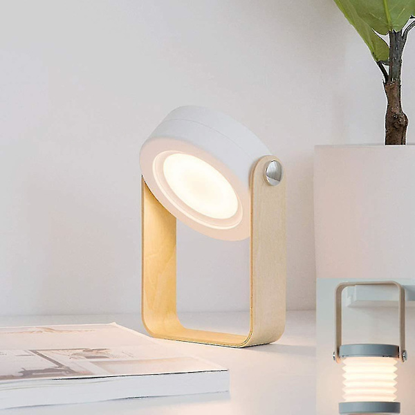 Portable Folding Telescopic Night Light, LED Reading Light, 3-level Dimming, USB Charging, (white)