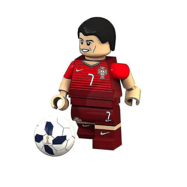 8pcs Football Star Messi Beckham Ronaldo Building Block Minifigure Toy