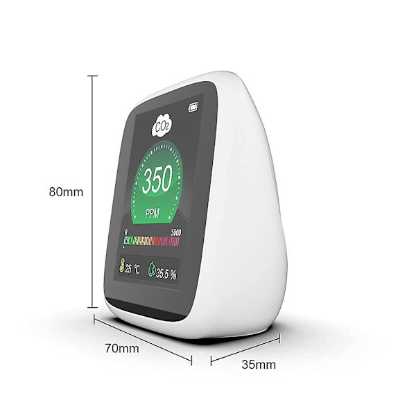 Co2 Carbon Dioxide Air Quality Monitortester  Temperature And Humidity Sensor Readings On Led Screen