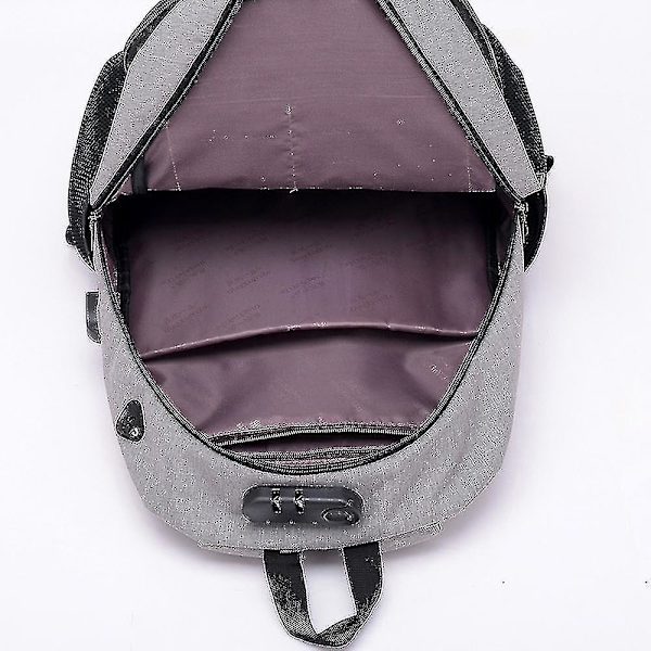 Student School Bag Usb Charging Travel Bag Computer Backpack light grey