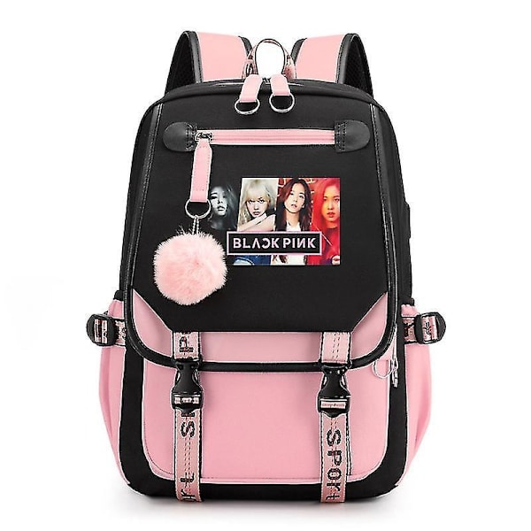 Blackpink Backpack Laptop Bag School Bag Bookbag With Usb Charging