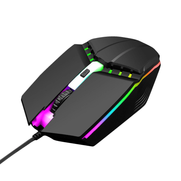 X3 Usb Wired Mouse Luminous Led Colorful Lights 1600dpi E-sports Game Computer Mouse For Desktop Black