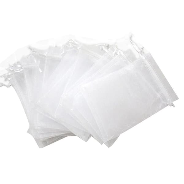 100pcs Bunch Protection Bag 23x17cm Grape Fruit Organza Bag With Drawstring Gives White
