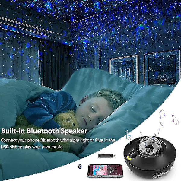 Galaxy Projektor, Stjernelys Projektor LED Lys Soverom Med Bluetooth