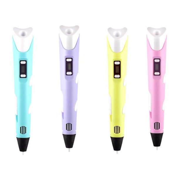 3D Printing Doodle Pen with LCD Screen & Filaments yellow