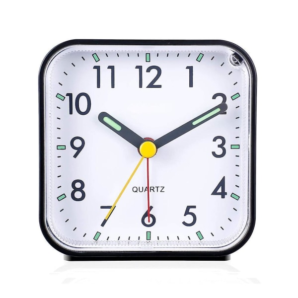 Silent Analog Alarm Clock Non Ticking, Gentle Wake, Beep Sounds, Increasing Volume, Battery Operated Snooze And Light Functions, Easy Set Black