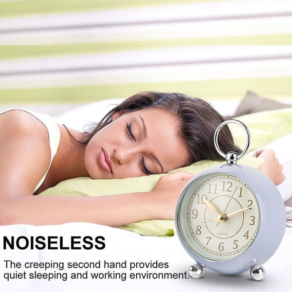 Silent Bedside Clocks Battery Operated Non Ticking Desk Clock Analogue Alarm Clock