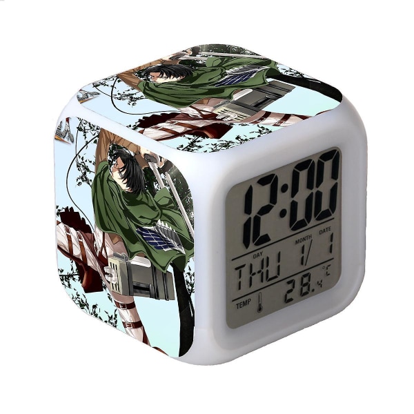 Attack On Titan Anime Colorful Color Changing Gift Creative Alarm Clock Child Alarm Clock Gift -a37
