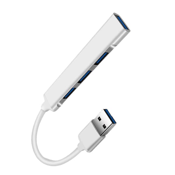 Mini Dokkingstasjon 4 Porter Usb 3.0 Kabel Hub Splitter Kobling For Laptop Silver