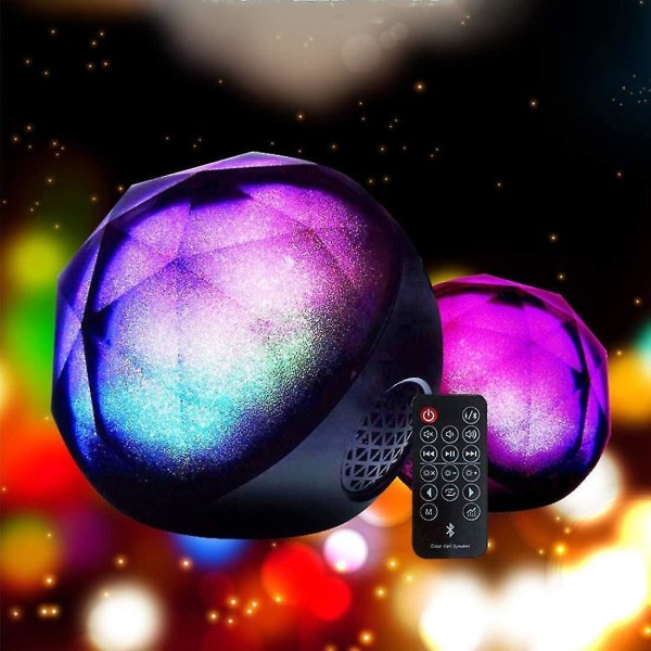 Portable Bluetooth Speakers, Wireless Mini Colorful Crystal Stereo Ball Speakers With Remo