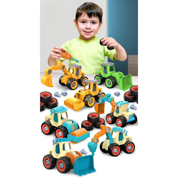 Nut Disassembly, Loading And Unloading, Construction Truck, Excavator, Bulldozer,educational Toy Car Model