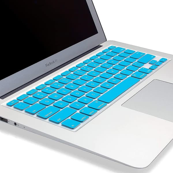 Macbook Keyboard Cover Compatible With Older Version Macbook Pro 13, 15, 17 Inch Aqua Blue