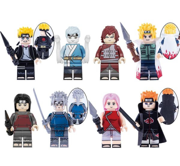 8 stk. Naruto Helte Puslespil Samlelegetøj Plastik Samling Børne Byggeklods Minifigur Legetøjsmodel